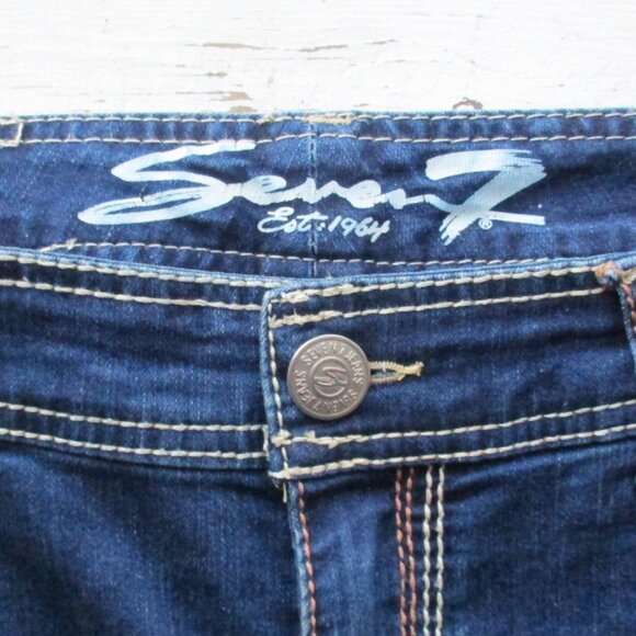 SEVEN7 Jeans Size 18 Dark Blue Mid Rise Capri Denim - Picture 8 of 8